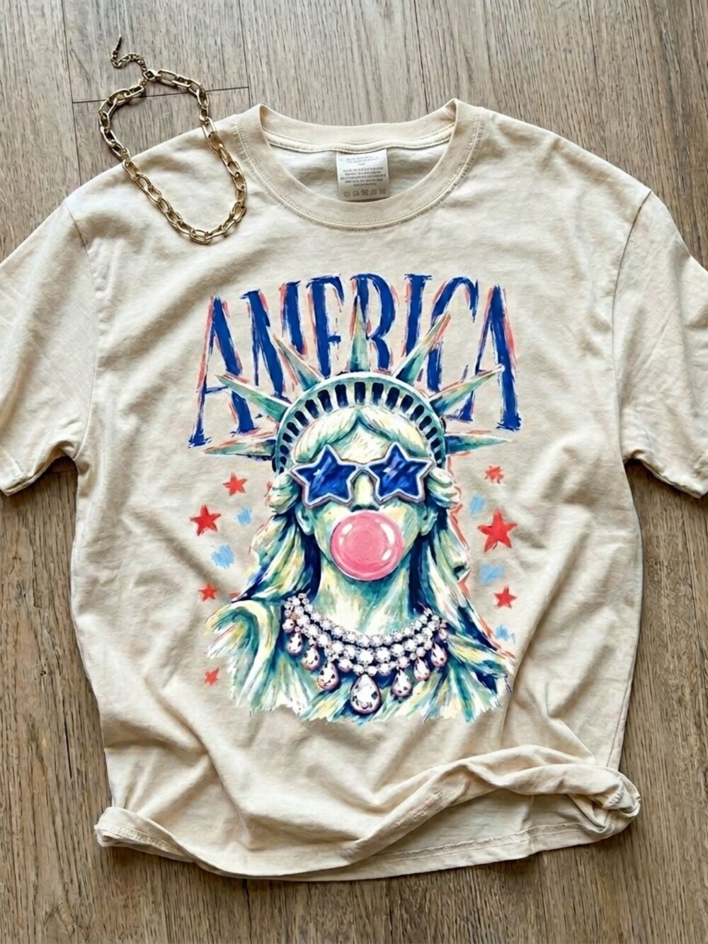 America Statue of Liberty Blowing Bubble Gum Shirt, 4th of July
